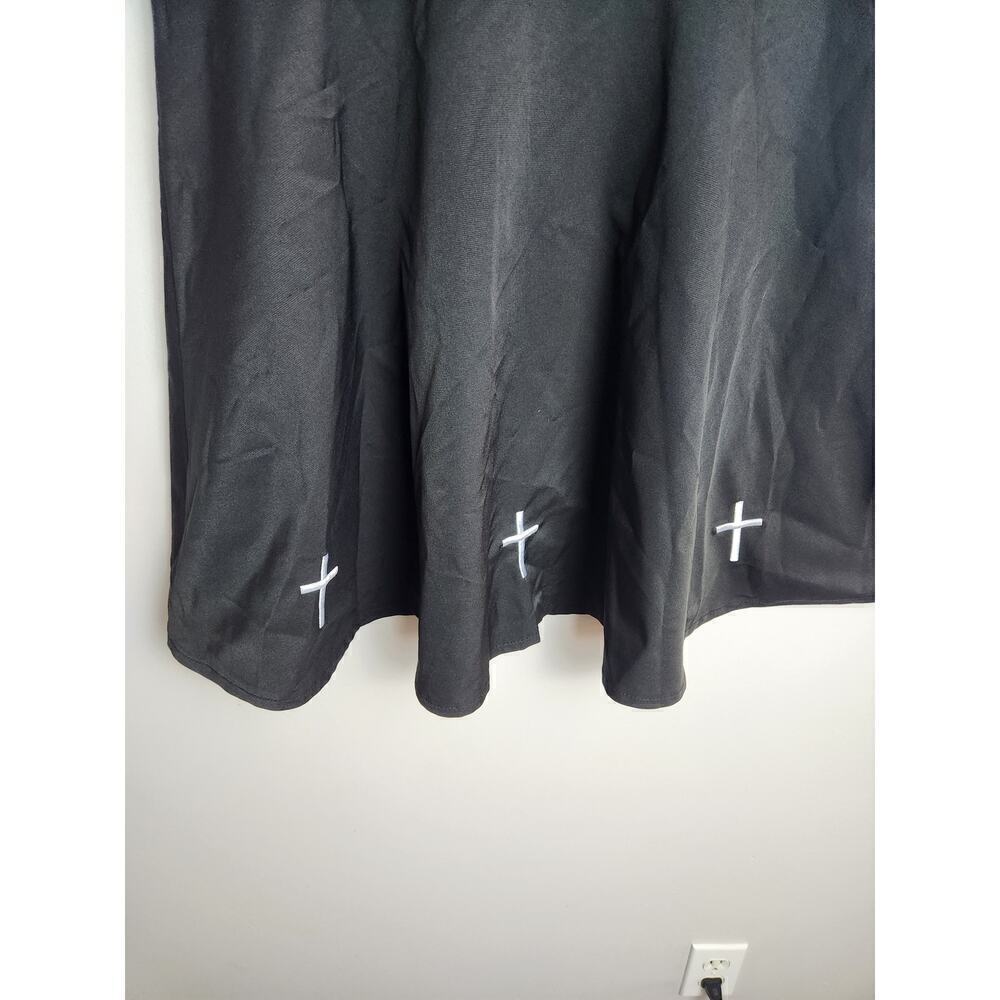 Snap front womens dress measures M cross, goth emo grunge nun missing straps - Picture 7 of 11